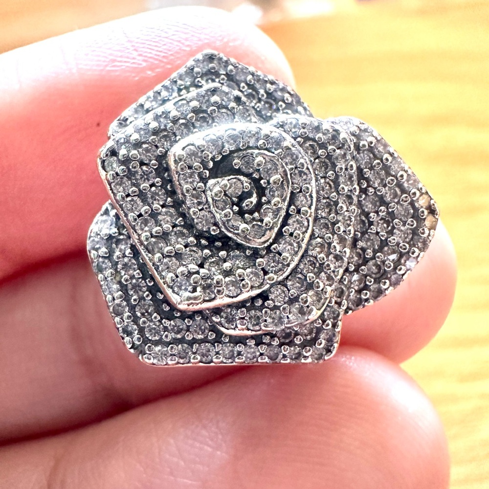 Pandora Elegant Silver Rose Charm